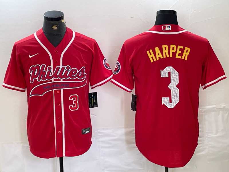 Men's Philadelphia Phillies #3 Bryce Harper Number Red Cool Base Stitched Baseball Jersey,We sell and wholesale Men's Philadelphia Phillies #3 Bryce Harper Number Red Cool Base Stitched Baseball Jersey on line form chian!